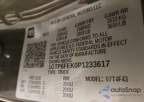 2023 GMC Canyon 4Wd Short Box Denali из США, поврежденный, VIN 1GTP6FEK0P1233617